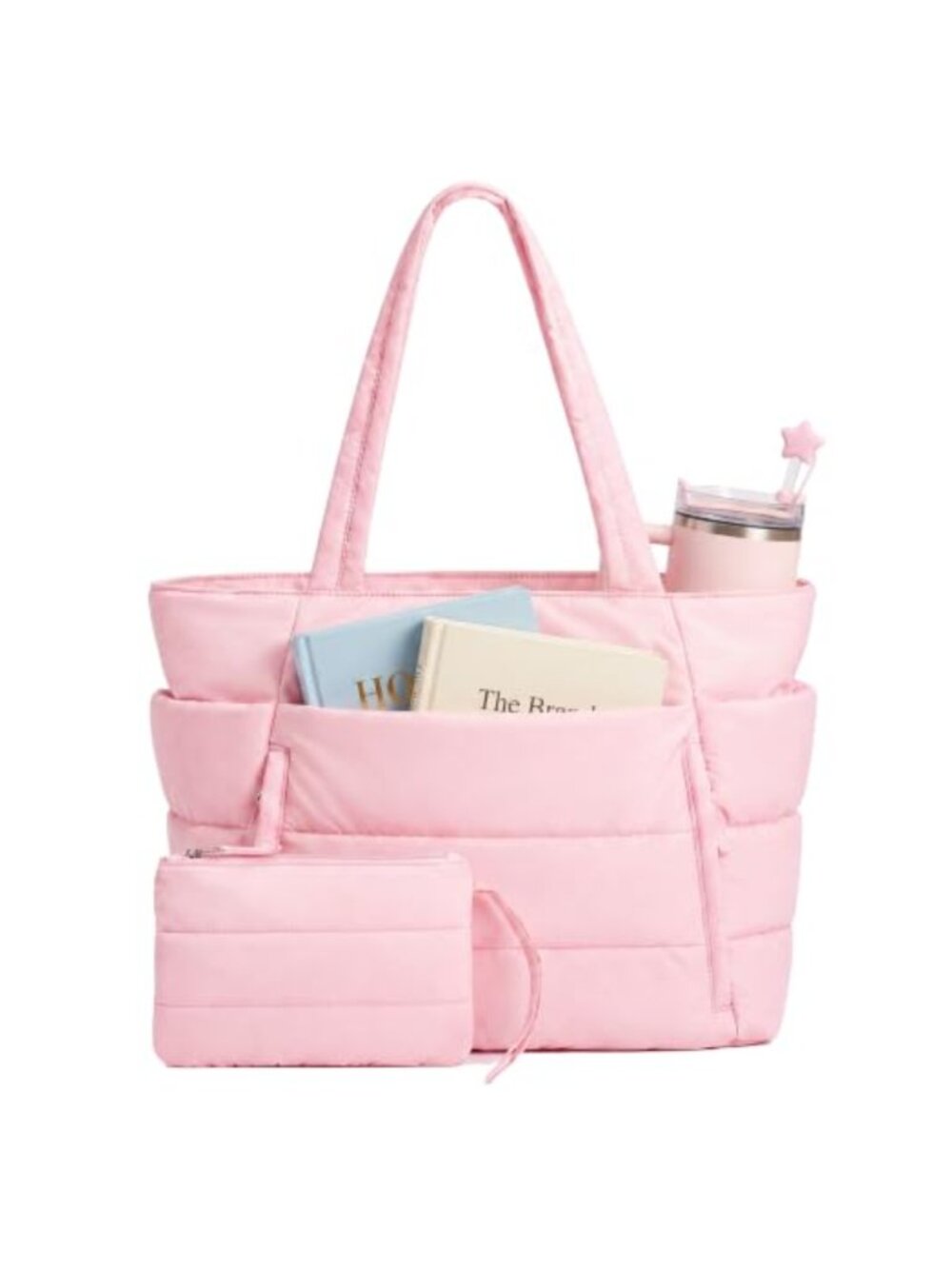 Puffer Tote Bag Lightweight Nylon 20L Laptop Travel Gym Work Tote